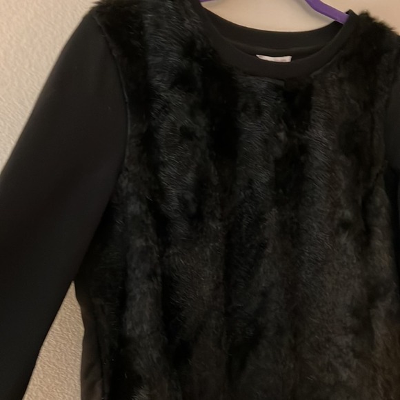 Club Monaco Crew Neck Faux Fur Front Pullover Sweater Size L - Picture 3 of 7